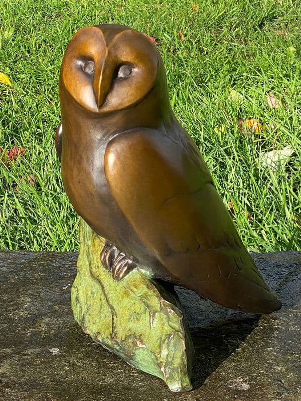 Bronze sculpture: Barn Owl by Georgia Gerber