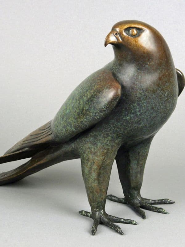 Bronze sculpture: Peregrine Falcon by Georgia Gerber