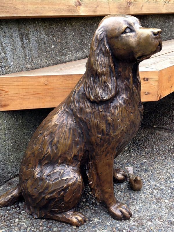 Bronze sculpture: Springer Spaniel by Georgia Gerber